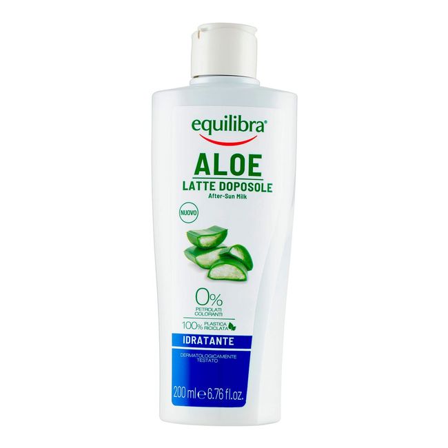 Equilibra Solari Aloe After Sun Milk Moisturising Carrot Oil Vitamin E Aloe Vera Balance (40%) Moisturising After Sole that Refreshes and Balances Red Skin 200ml