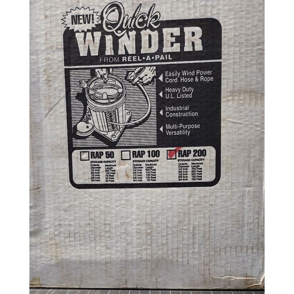 GENUINE QUICK WINDER RAP-200 CORD WINDER FROM REEL-A-PAIL