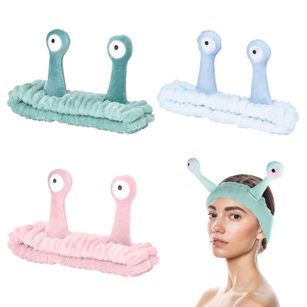 3 Stück Schnecke Gesicht Make up Haarband,Spa Haarband Kosmetik Haarbänder,Skincare Headband Niedliches Elastisches Haarband für Make-up, Schönheit, Hautpflege, Sport