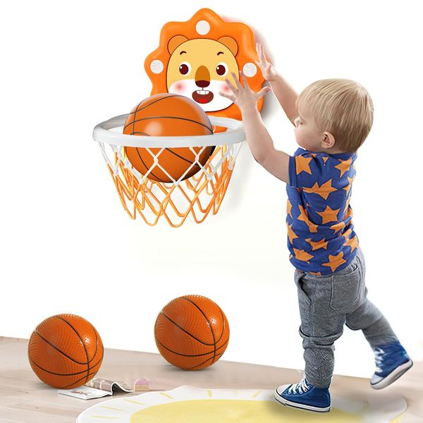 FKCOQ Indoor Mini Basketball Hoop for Toddlers Kids Boys Bedroom,Adjustable Height,Space-Saving,Christmas Birthday Gifts Toy for Boys,Toddler Toys