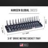 Hansen Global 92003 SAE & Metric, 3-Row Socket Tray Set - 4-Pieces, Red & Grey