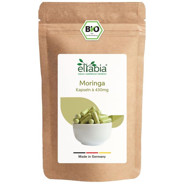 Bio Moringa Kapseln 500 Stück | Hochdosiert 1290mg Tagesdosis Moringa Oleifera in Premium Rohkost Qualität | 100% rein ohne Zusätze Vegan