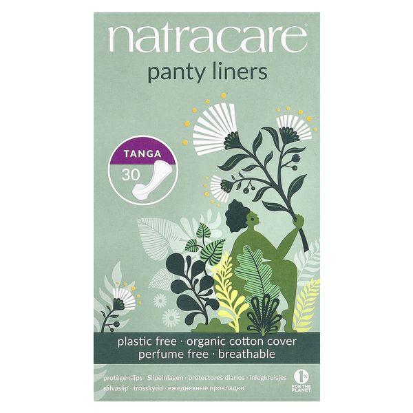 Panty Liners, Organic Cotton Cover, Tanga, 30 Liners