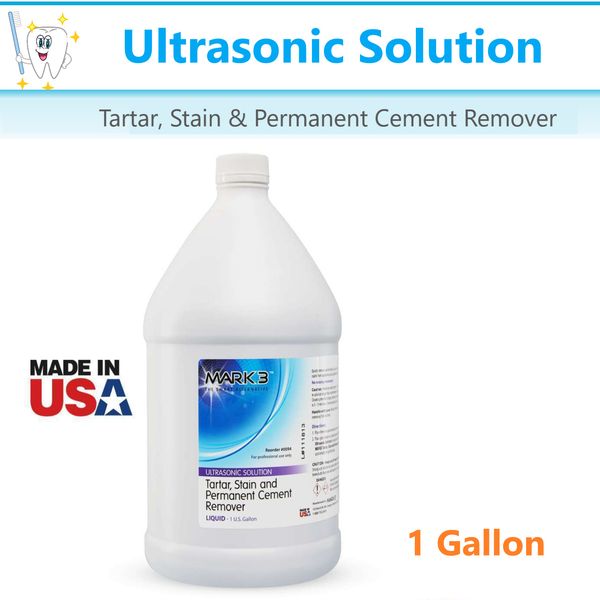 Dental Ultrasonic Solution Tartar, Stain & Permanent Cement Remover,  1 Gallon 