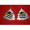 Thin Yellow/gold line Christmas Tree Shaped Ornament