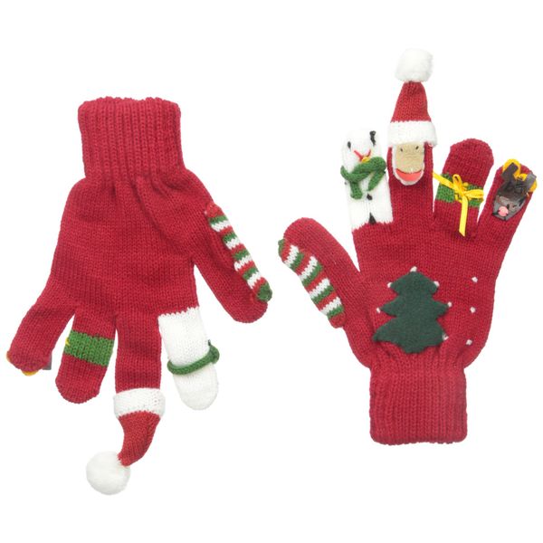 Kidorable Little Boys' Christmas Glove, Red, Medium