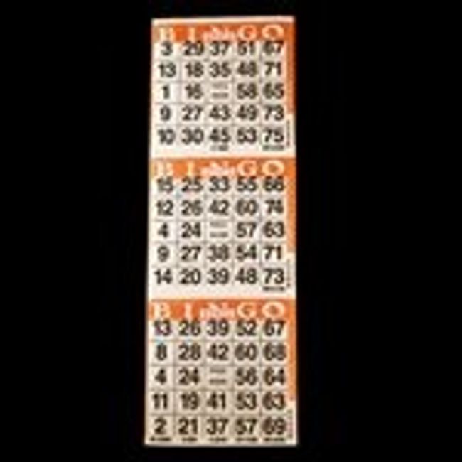 Sideline Hobby 3 Vertical Orange Bingo Paper Sheets (500 Sheets)