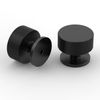 Amerdeco 10 Pack Matte Black Cabinet Knobs Single Hole Cabinet Pulls 1.2 Inch Diameter Round Drawer Knobs and Pulls for Bathroom Cabinets AM006