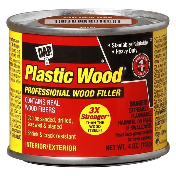 NEW DAP 21408 4 OZ CAN GOLDEN OAK PLASTIC WOOD FILLER PUTTY 6384341