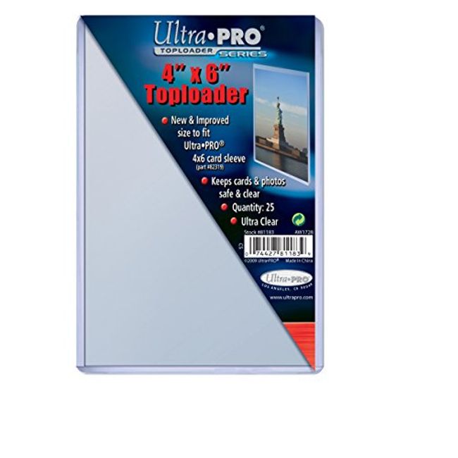 Ultra Pro 4" X 6" Toploader 25ct