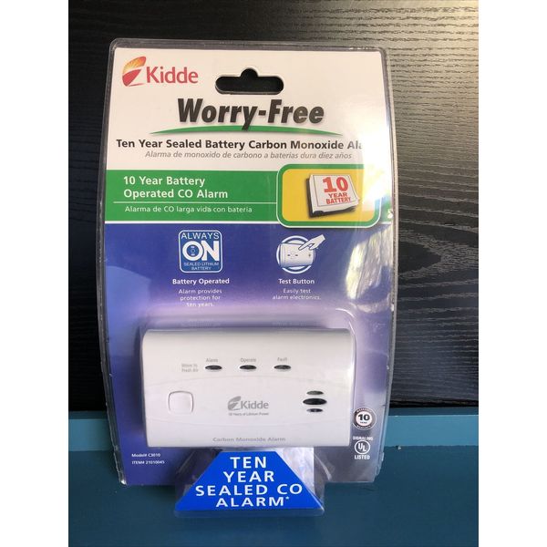 Kidde Worry-Free Carbon Monoxide Detector Alarm, Model C3010