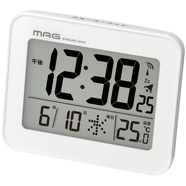 MAG T-776WH-Z Alarm Clock, Radio, Digital, Falman, Backlight, Snooze Function, White