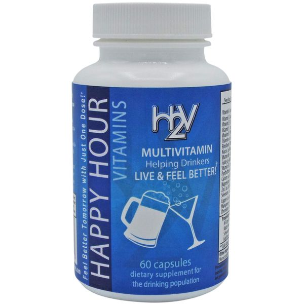 Happy Hour Vitamins Bottle - Multivitamin Formulated for Better Mornings – Live & Feel Better with Milk Thistle, Prickly Pear Cactus, B & C Vitamins, & More- 30 Servings