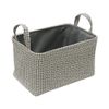 JVL Silva Rectangular Fabric Storage Baskets with Handles, Set of 3, Grey
