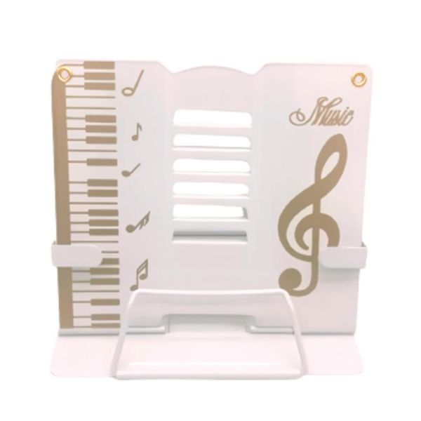 Cute music note design, desktop music stand, lightweight, compact, foldable, easy to carry, cute coco plaza original packaging (white)