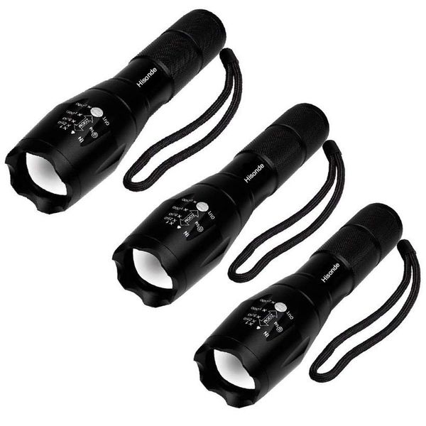 Military Grade Tactical 5 Mode High Lumens Waterproof LED Flashlight,3-Pack