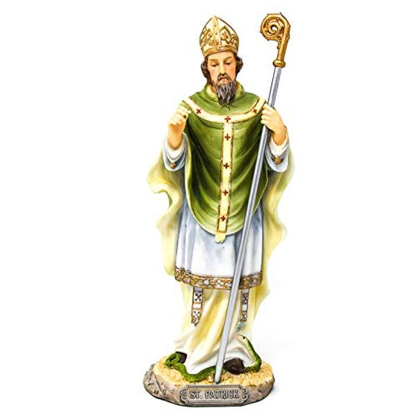 Catholic Gift Shop Ltd St.Patrick Statue 8 1/2" & Lourdes Prayer Card