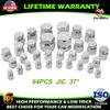64pcs 37 Degree JIC Cap & Plug Assortment Fitting Kit Dash Sizes 4 6 8 10 12 16