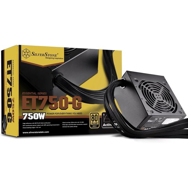 SilverStone Tek 750W 80 Plus Gold Fixed Cable Power Supply with Flat Black Cable