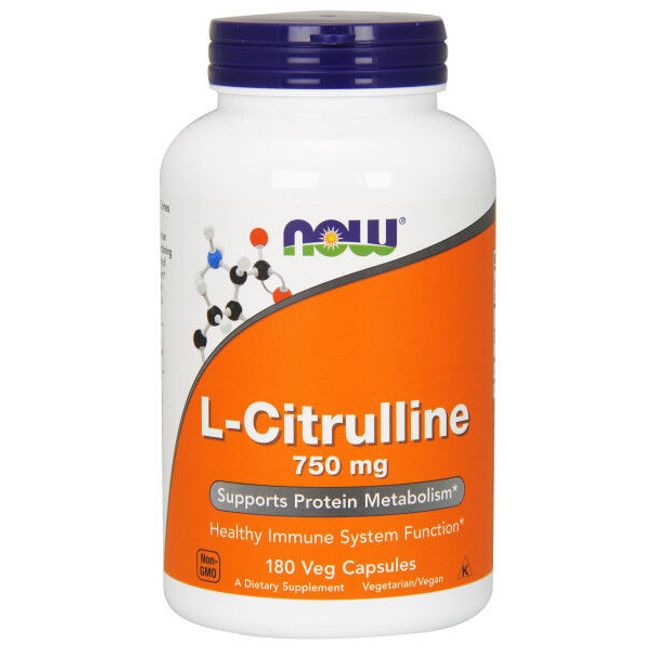 NOW Foods L-Citrulline, 750 mg, 180 Veg Capsules