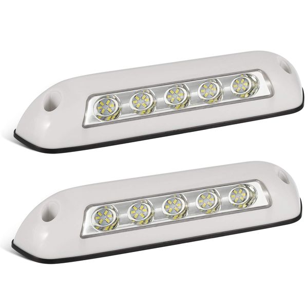 Partsam 2Pcs 12V RV LED Porch Awning Lights Bar White 30 LED Exterior/Interior Wall Lamps Utility Strip Lights Bar Surface Mount for Trucks Motorhome Caravan Camper Trailer