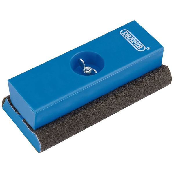 Draper Mini Sanding Block | Shaped Handy Tool | Wall Sander | Wood, Grit and Plaster Shaping Tools | 120G Silicon Carbide Abrasive Paper | 17163