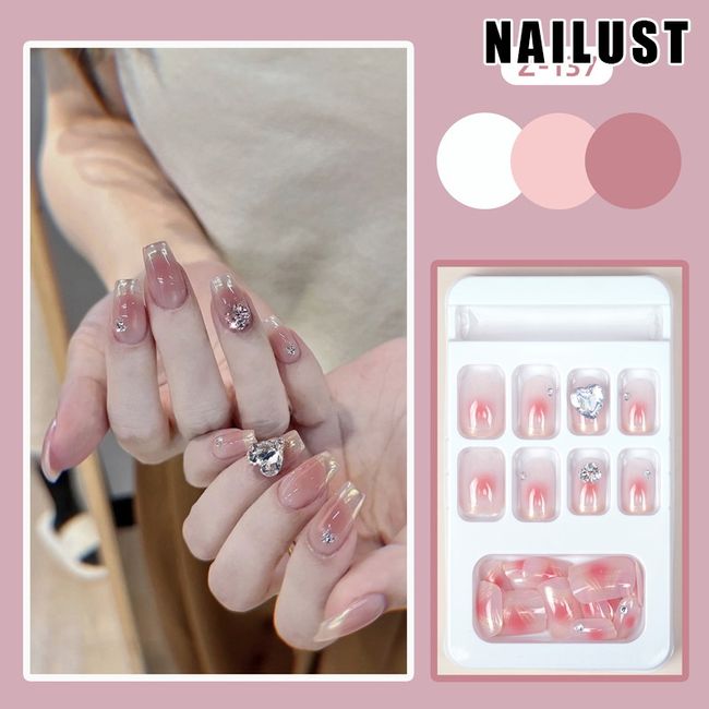 Nails Hands Fingers  [Set of 24] Nail Tips Nail Tips Nail Stickers False Nails False Nails Present Paste Nails Peelable Summer Nails Nail Supplies Nail Art Nail Parts NAILUST