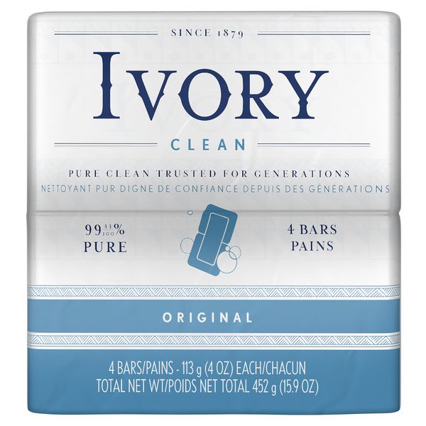 4 x Ivory Cosmetic Soap, 4.4 oz (113 g)