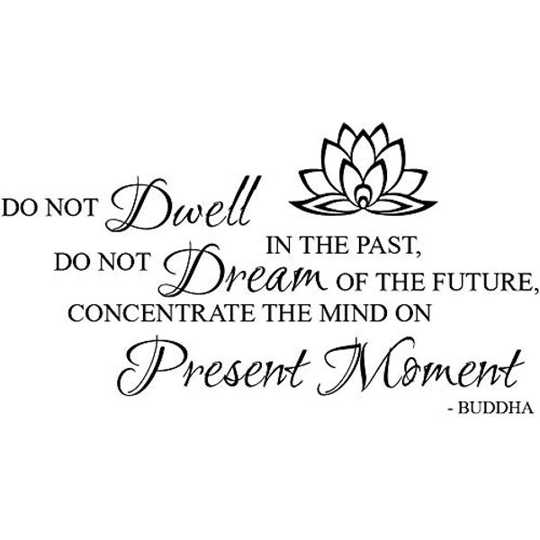 Newclew Do not Dwell in The Past, do not Dream of The Future, Concentrate The Mind on The Present Moment. -Buddha Removable Wall Sticker Décor Decal (22''W x 11''H)