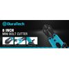 DURATECH 8-inch Mini Bolt Cutter Bi-Material Ergonomic Handle Grip Security Lock