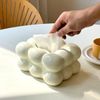Unlnsiy Ceramic Tissue Container Modern Marshmallow Shape Tissue Case Smooth Paper Extraction for Bedroom (Silver)
