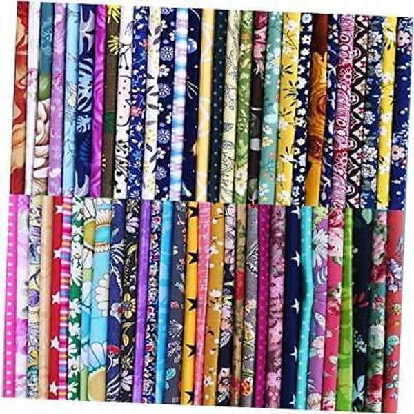 50pcs Cotton Fabric Bundle Squares for Quilting Sewing, Precut 8 x 8 inches