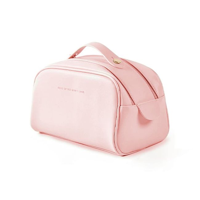 Reise Schminktasche, FOGARI Make up Tasche Groß Kapazität Multifunction Schminkkoffer Reisekosmetiktaschewasserdichte with Zipper Tragbare Makeup Bag mit fächern (Rosa)