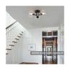Mid Century Modern Ceiling Light Clear Globe Semi Flush Mount Ceiling Light B...