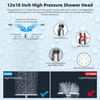 All Metal 12'' Rainfall Shower Head, Square Shower Head Combo, High Pressure Han