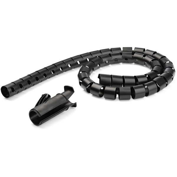 StarTech.com 2.5m (8.2ft) Cable Management Sleeve - Spiral - 1" (25mm) Diameter - W/ Cable Loading Tool - Black (CMSCOILED2)