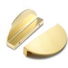 Jiozermi 4 Packs Half Moon Cabinet Pulls, 2 1/2 inch Drawer Pulls, Semicircle Pulls, Solid Brass Hardware Pull, Gold (Total Length: 3.74")