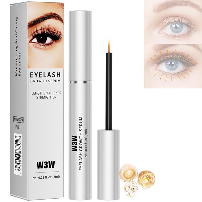 W3W Lash Serum,W3w Eyelash Growth Serum,2024 Eyelash Lash Serum for Eyelash Enhance,Boost Lash Growth Serum,Gentle Formula for Longer,Fuller and Thicker Lashes & Brows（3ML）