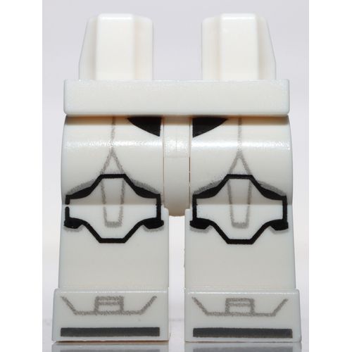 Lego White Hips and Legs Clone Trooper Black Light Bluish Gray Marking Knee Pads