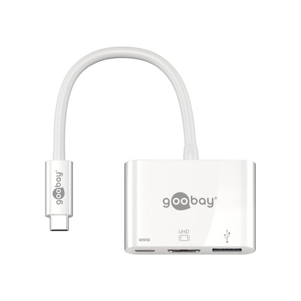 Goobay 62104 USB-C Multiport-Adapter HDMI, PD, weiß