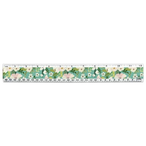 Yuri Spring Flowers 12 Inch Standard and Metric Plastic Ruler