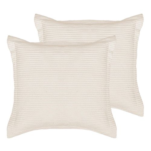 Levtex Home - Cloud Waffle Euro Sham Set of 2 - Waffle Weave - Undyed Cream - Two Euro Shams (26x26in.), No Insert- Cotton