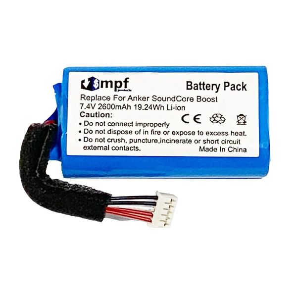MPF Products 2600mAh 2S18650 Battery Replacement Compatible with Anker SoundCore Boost Bluetooth Speaker