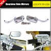 US Chrome Mini Oval Mirrors For Harley Dyna Electra Glide Heritage Softail FLHR