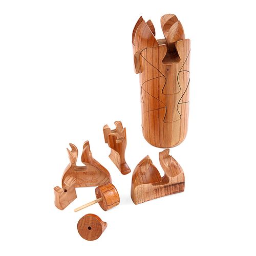 Oenophilia Wine Bottle Puzzle - 3D Wooden Puzzles for Adults, Wine and Gag Gifts, Brain Teasers, Fun Wine Game