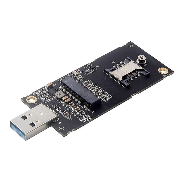 NFHK NGFF M.2 Key-B WWAN to USB 3.0 Adapter Riser Card w SIM Slot for 3G/4G/5G LTE Wireless Module Modem Card