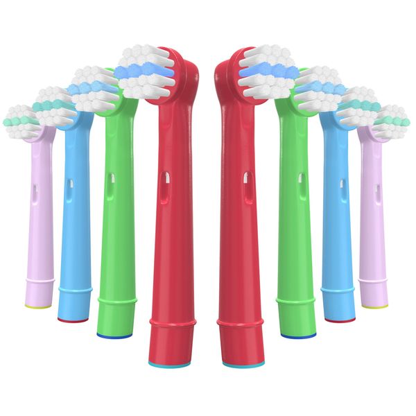 VINFANY Electric Toothbrush, Compatible with Brown, Replacement Brush for Kids, Suzumi Clean Kids, Color Toothbrushes (8 Pieces)