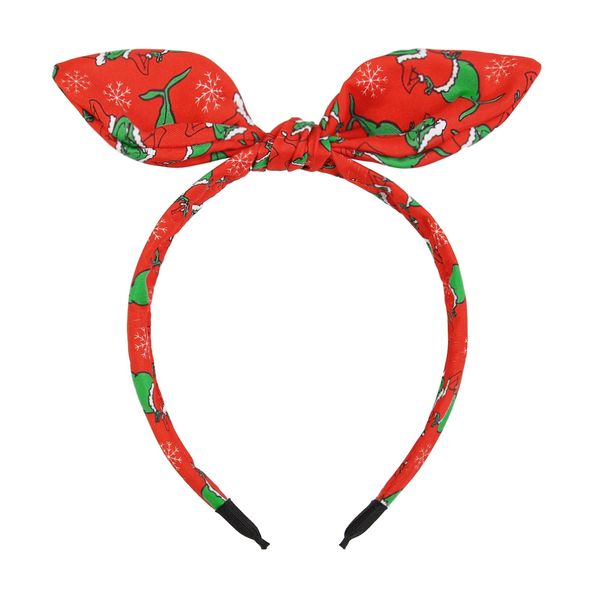 Red Christmas Headbands for Women Girls Cute Bow Knotted Hair Accessories Christmas Xmas Monster Costume Headband Headwear New Year Party Dress Up Hairbands Head Bands