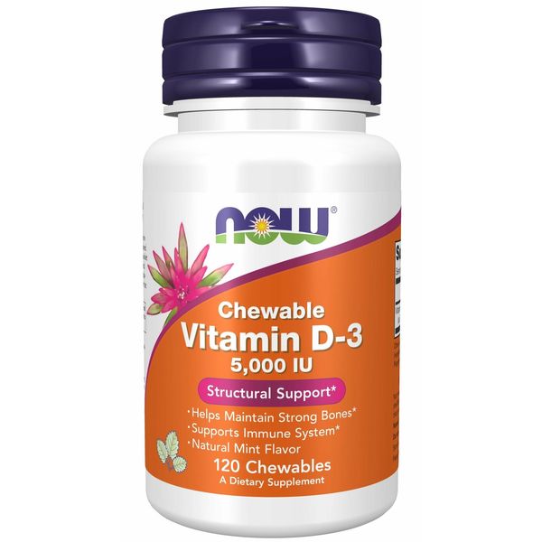 NOW Supplements - Chewable Vitamin D-3 5,000 IU 120 Chewables