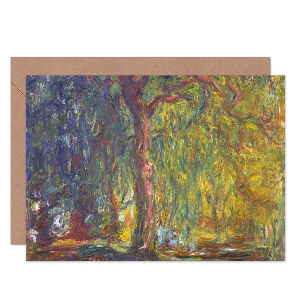 Artery8 Claude Monet Weeping Willow Fine Art Greeting Card Plus Envelope Blank Inside